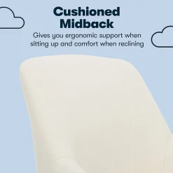 Serta Leighton Fabric Home Office Chair, Ivory (48444)