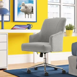 Serta Leighton Fabric Home Office Chair, Medium Gray (48445)