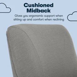 Serta Leighton Fabric Home Office Chair, Medium Gray (48445)