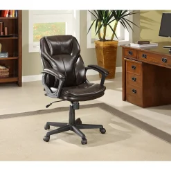 Serta Manager's Office Chair, Puresoft® Faux Leather, Roasted Chestnut Brown (43669OSS)