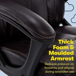 Serta Manager's Office Chair, Puresoft® Faux Leather, Roasted Chestnut Brown (43669OSS)