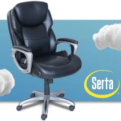Serta My Fit Ergonomic Bonded Leather Swivel Executive Chair, Black (CHR100015)