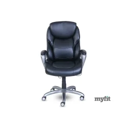 Serta My Fit Ergonomic Bonded Leather Swivel Executive Chair, Black (CHR100015)