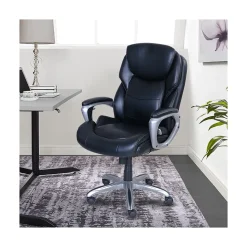 Serta My Fit Ergonomic Bonded Leather Swivel Executive Chair, Black (CHR100015)