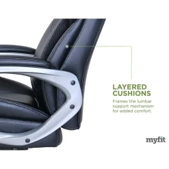 Serta My Fit Ergonomic Bonded Leather Swivel Executive Chair, Black (CHR100015)