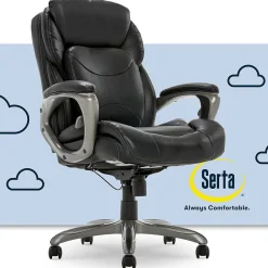 Serta My Fit Ergonomic Bonded Leather Swivel Executive Chair, Black (CHR100013)