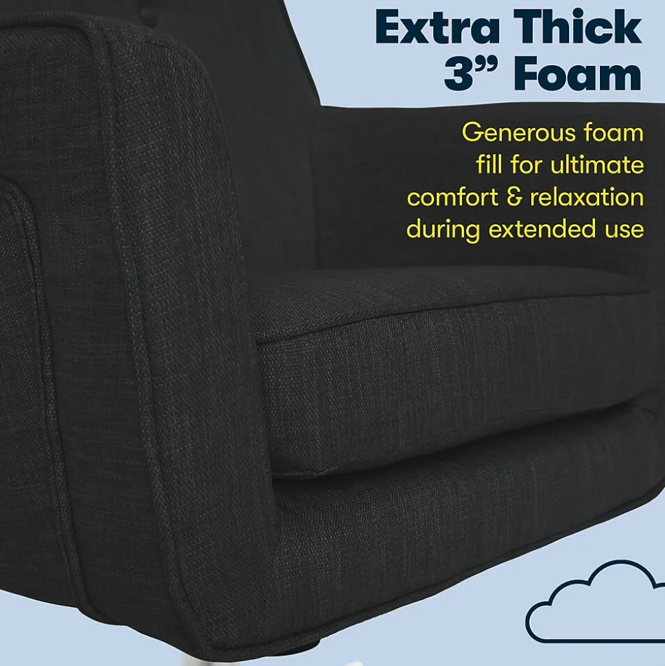 Serta Style Ashland Fabric Swivel Computer and Desk Chair, Charcoal (CHR100005)