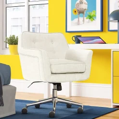 Serta Style Ashland Fabric Swivel Computer and Desk Chair, Ivory (48372)