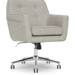 Serta Style Ashland Fabric Swivel Computer and Desk Chair, Light Gray (CHR100004)