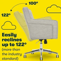 Serta Style Ashland Fabric Swivel Computer and Desk Chair, Light Gray (CHR100004)