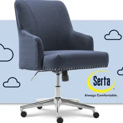 Serta Style Leighton Fabric Fabric Swivel Computer and Desk Chair, Blue (47925A)