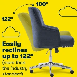 Serta Style Leighton Fabric Fabric Swivel Computer and Desk Chair, Blue (47925A)