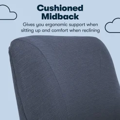 Serta Style Leighton Fabric Fabric Swivel Computer and Desk Chair, Blue (47925A)