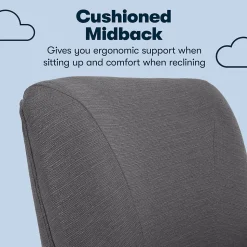 Serta Style Leighton Fabric Swivel Home Office Chair, Graphite (47925B)