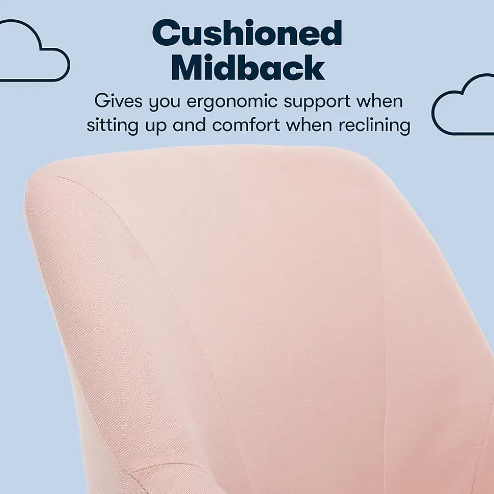 Serta Style Leighton Fabric Swivel Home Office Chair, Blush Pink (47925C)