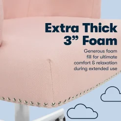 Serta Style Leighton Fabric Swivel Home Office Chair, Blush Pink (47925C)