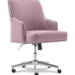 Serta Style Leighton Fabric Swivel Home Office Chair, Lilac (47925D)
