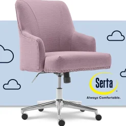 Serta Style Leighton Fabric Swivel Home Office Chair, Lilac (47925D)