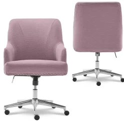 Serta Style Leighton Fabric Swivel Home Office Chair, Lilac (47925D)