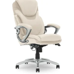 Serta Works Bryce Ergonomic Bonded Leather Swivel Executive Chair, Cream (43807B)