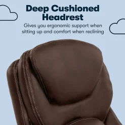 Serta Works Ergonomic Faux Leather Swivel Executive Chair with Back in Motion Technology, Chestnut (44186B)