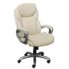Serta Works My Fit Ergonomic Bonded Leather Swivel Executive Chair, Ivory (48098A)