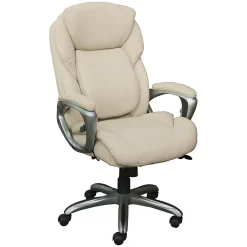 Serta Works My Fit Ergonomic Bonded Leather Swivel Executive Chair, Ivory (48097A)