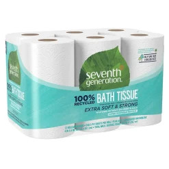 Seventh Generation 2-Ply 100% Recycled Standard Toilet Paper, White, 240 Sheets/Roll, 12 Rolls/Pack (13733)