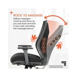 Sharper Image Revive Shiatsu Ergonomic Mesh Swivel Massage Chair, Black (60097-BLK)