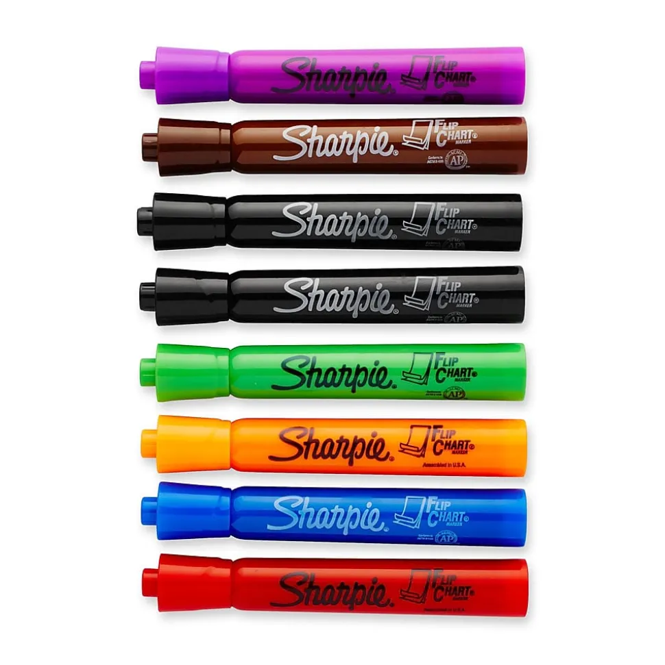 Sharpie Flip Chart Tank Permanent Marker, Bullet Tip, Assorted, 8/Pack (22480)