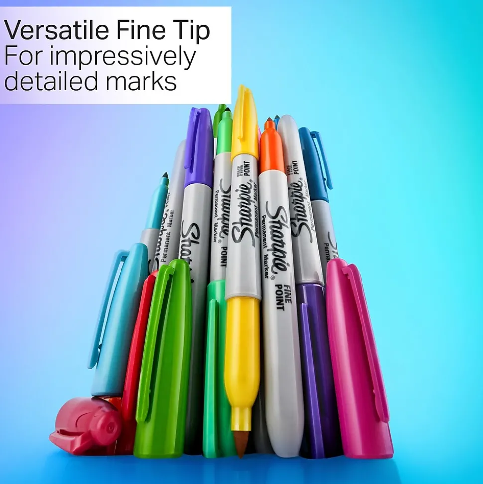 Sharpie Glam Pop Permanent Markers, Fine Tip, Assorted, 12/Pack (2185226)