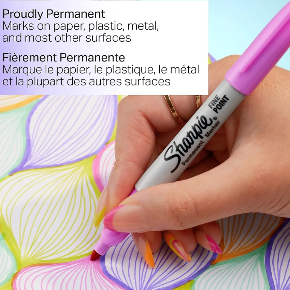 Sharpie Glam Pop Permanent Marker, Fine Tip, Assorted, 24/Pack (2185229)