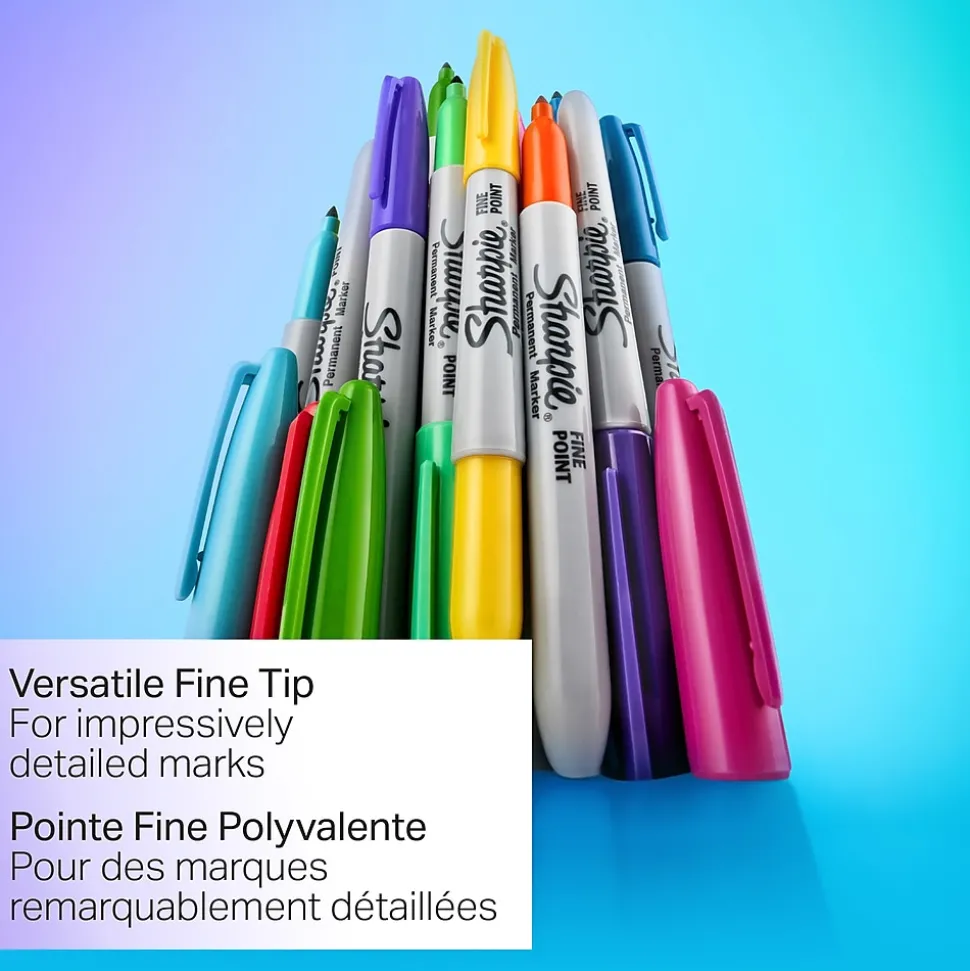 Sharpie Glam Pop Permanent Marker, Fine Tip, Assorted, 24/Pack (2185229)