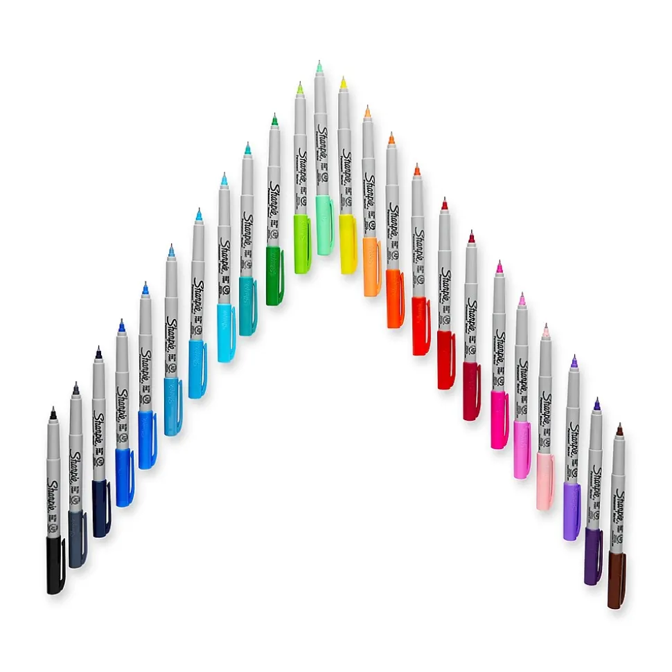Sharpie Glam Pop Permanent Markers, Ultra Fine Tip, Assorted, 24/Pack (1949558)