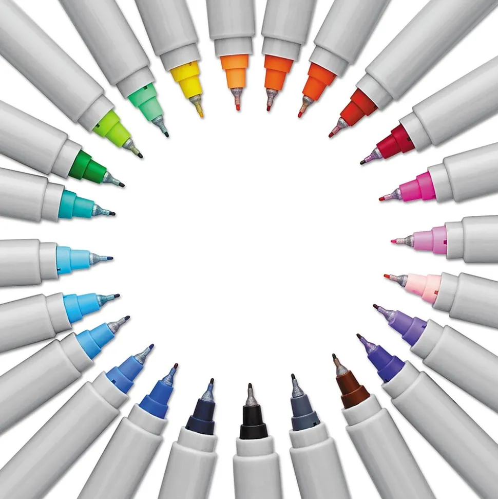 Sharpie Glam Pop Permanent Markers, Ultra Fine Tip, Assorted, 24/Pack (1949558)