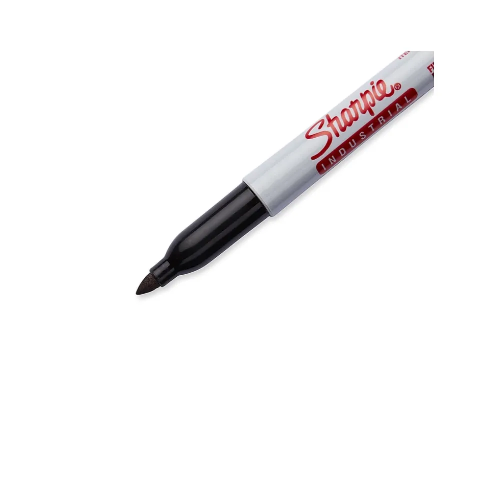 Sharpie Industrial Permanent Markers, Fine Tip, Black, Dozen (13601A)
