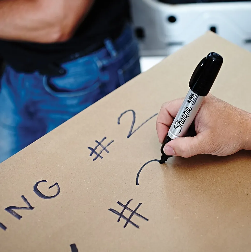 Sharpie King Size Permanent Markers, Chisel Tip, Black, 4/Pack (15661)