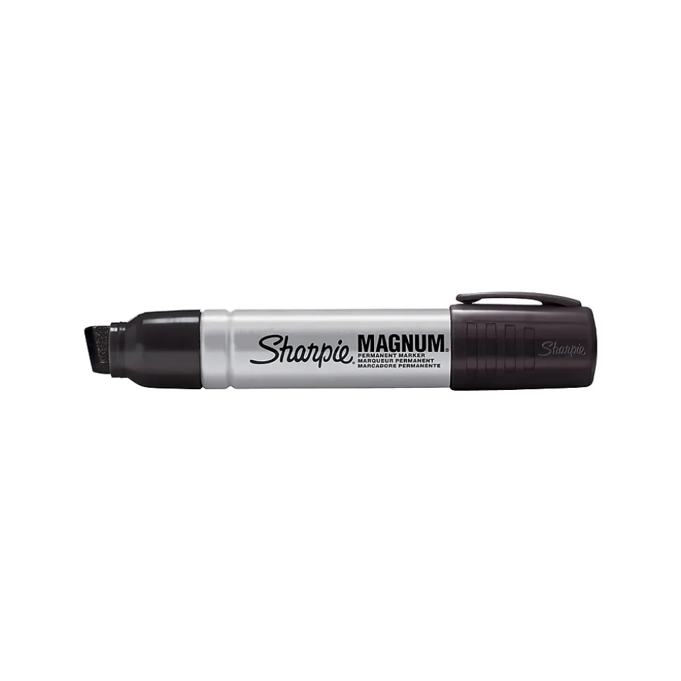 Sharpie Magnum Permanent Markers, XL Chisel Tip, Black, 72/Pack (44001)