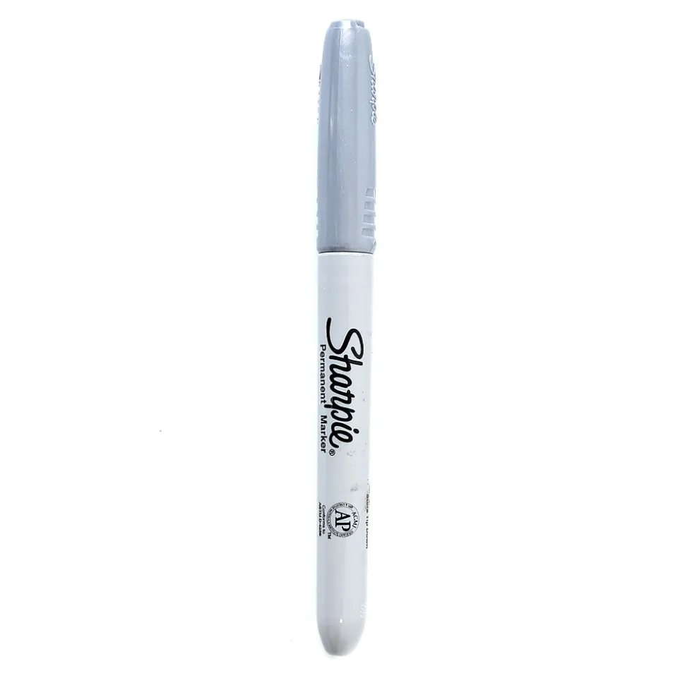 Sharpie Metallic Permanent Marker, Fine Point, Silver, 12/Pack (19365-PK12)
