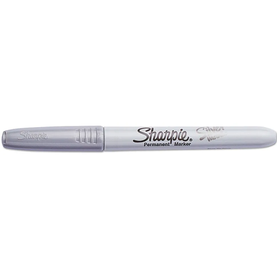 Sharpie Metallic Permanent Marker, Fine Point, Silver, 12/Pack (19365-PK12)