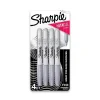 Sharpie Metallic Permanent Marker, Fine Tip, Gray/Silver, 4/Pack (39109)