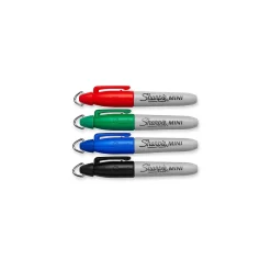 Sharpie Mini Permanent Markers, Fine Tip, Assorted, 4/Pack (35113)