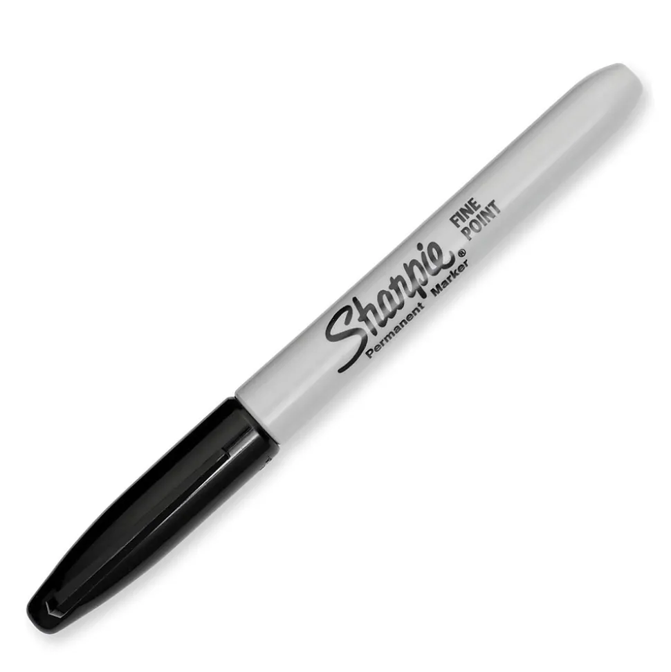 Sharpie Permanent Marker, Fine Tip, Black, 12/Pack (1812419)