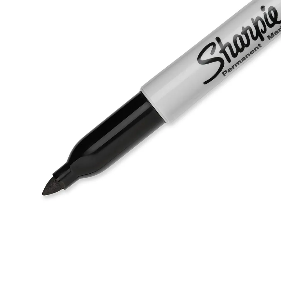 Sharpie Permanent Marker, Fine Tip, Black, 12/Pack (1812419)