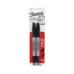 Sharpie Permanent Marker, Twin Tip, Black Ink, 2/Pack (32162)