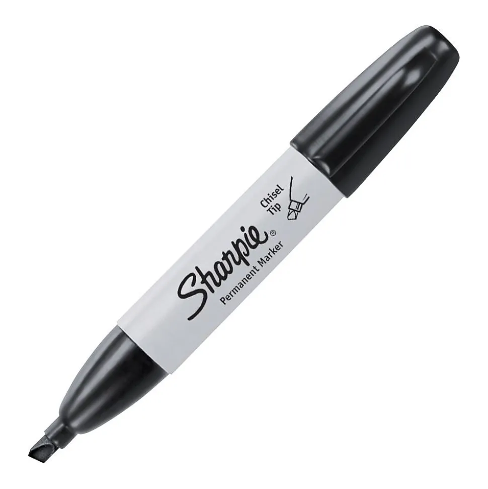 Sharpie Permanent Marker, Chisel Tip, Black (38201)