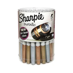 Sharpie Permanent Markers, Fine Tip, Assorted Metallic, 36/Pack (1835492)