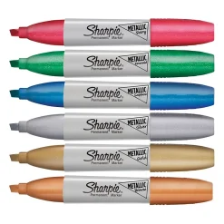 Sharpie Permanent Markers, Chisel Tip, Assorted Metallic, 6/Pack (2089634)