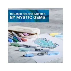 Sharpie Permanent Markers, Fine Tip, Mystic Gem Assorted Inks, 5/Pack (2136773)