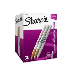 Sharpie Permanent Markers, Fine Tip, Assorted Metallic, 36/Pack (2003900)
